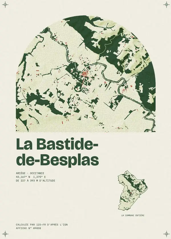 Affiche de La Bastide-de-Besplas, calculée par 123-fr d'après l'IGN