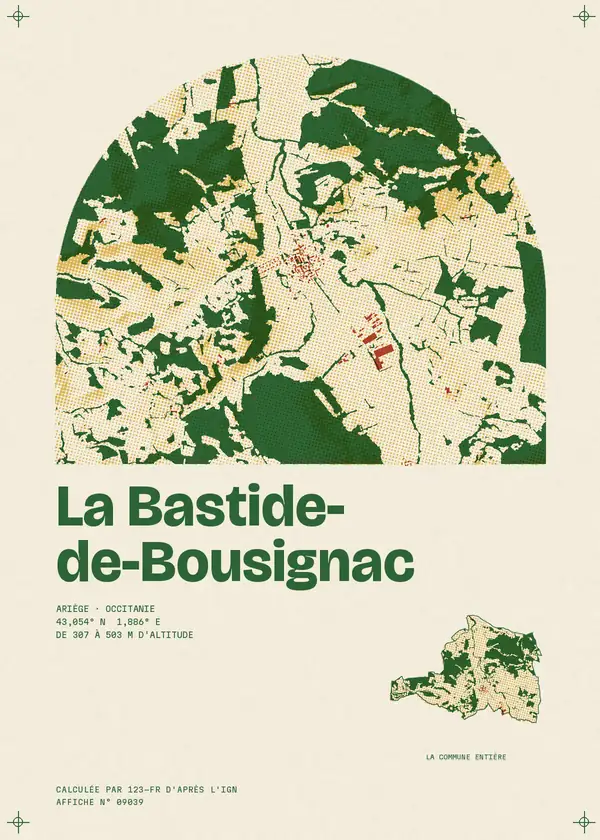 Affiche de La Bastide-de-Bousignac, calculée par 123-fr d'après l'IGN
