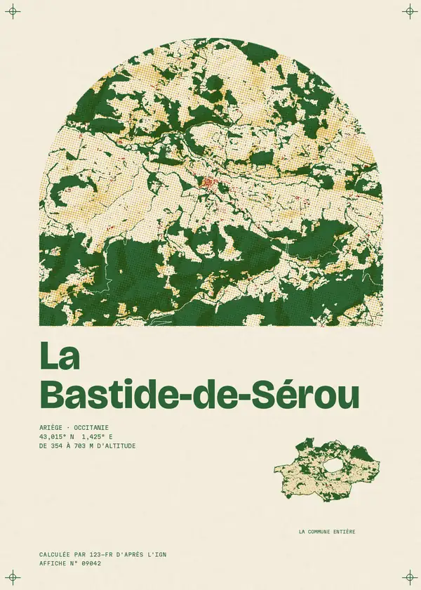 Affiche de La Bastide-de-Sérou, calculée par 123-fr d'après l'IGN