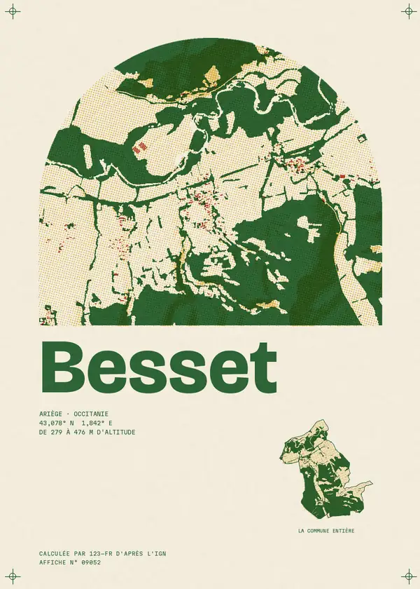 Affiche de Besset, calculée par 123-fr d'après l'IGN