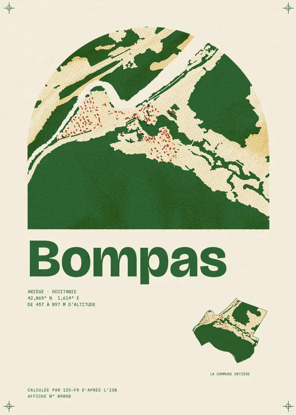 Affiche de Bompas, calculée par 123-fr d'après l'IGN