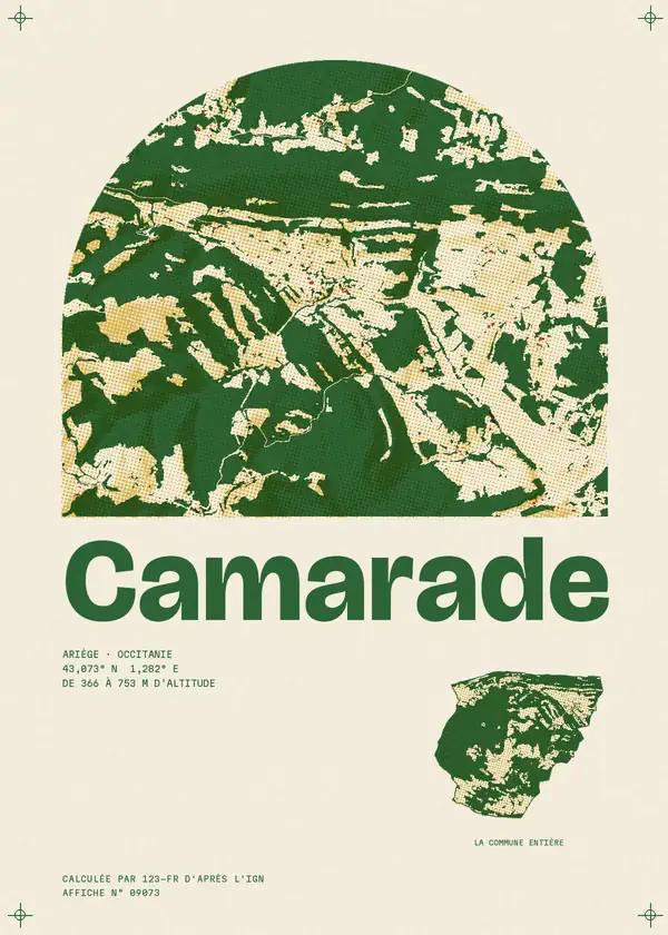 Affiche de Camarade, calculée par 123-fr d'après l'IGN