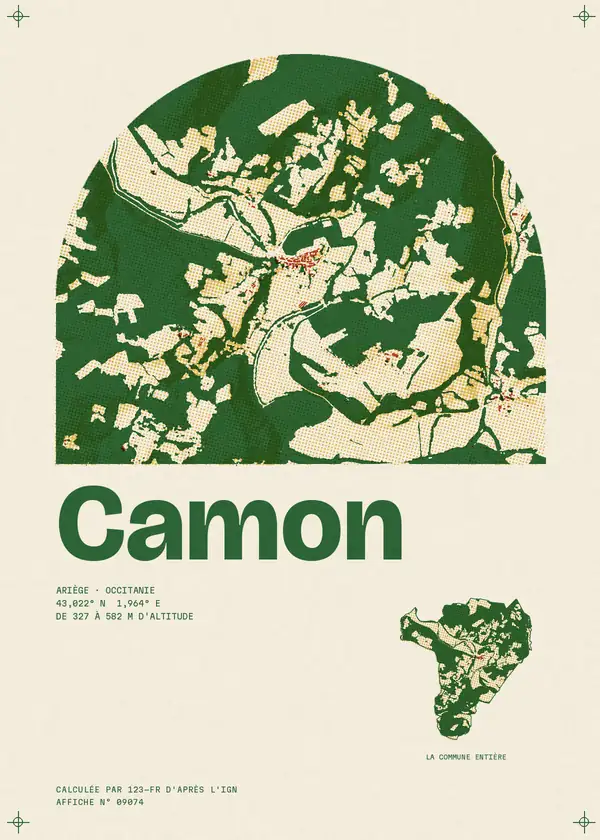 Affiche de Camon, calculée par 123-fr d'après l'IGN
