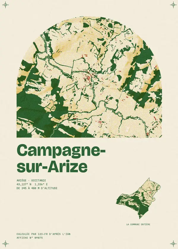 Affiche de Campagne-sur-Arize, calculée par 123-fr d'après l'IGN