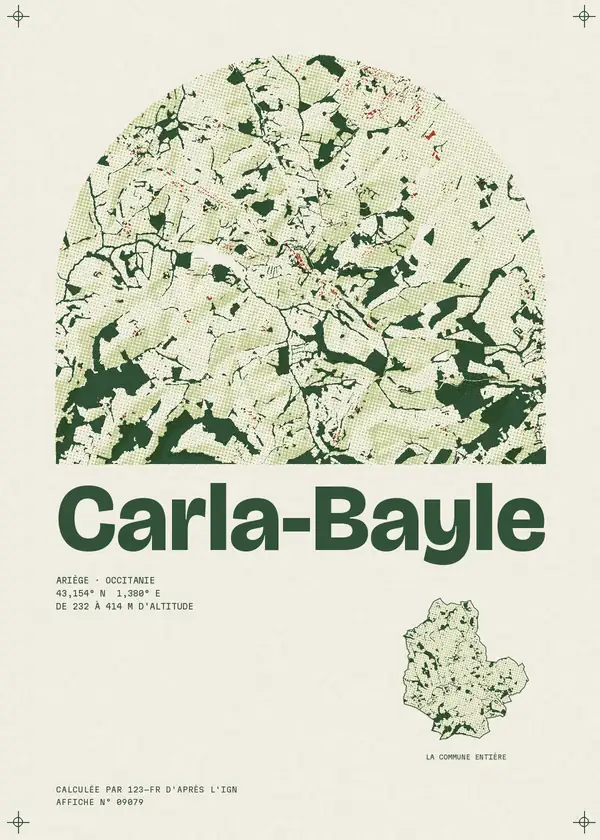 Affiche de Carla-Bayle, calculée par 123-fr d'après l'IGN