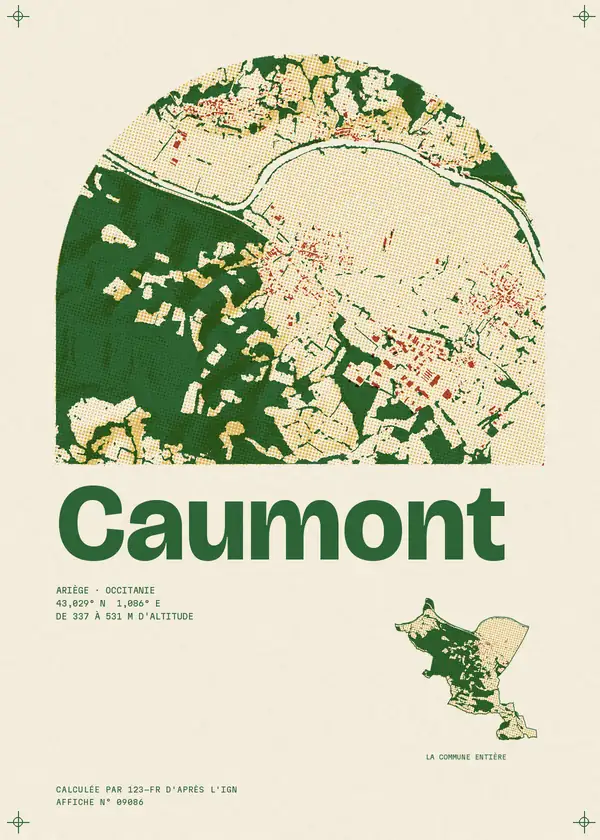 Affiche de Caumont, calculée par 123-fr d'après l'IGN