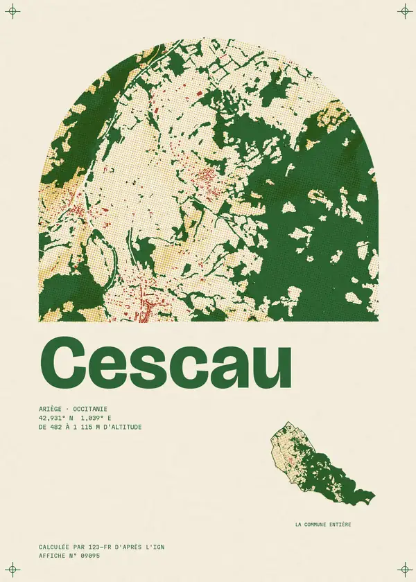 Affiche de Cescau, calculée par 123-fr d'après l'IGN