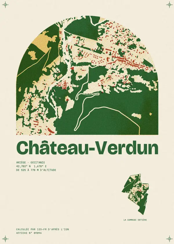 Affiche de Château-Verdun, calculée par 123-fr d'après l'IGN