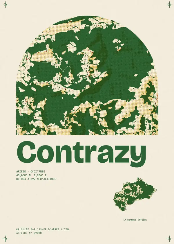Affiche de Contrazy, calculée par 123-fr d'après l'IGN