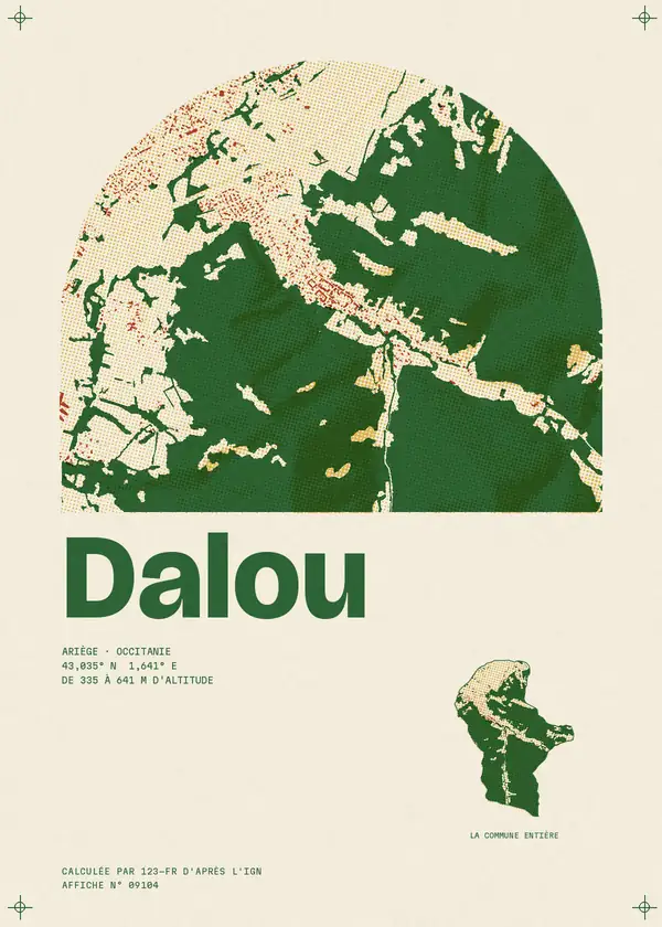 Affiche de Dalou, calculée par 123-fr d'après l'IGN