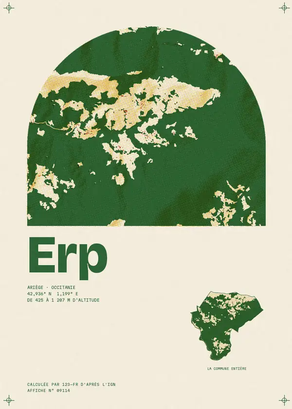 Affiche de Erp, calculée par 123-fr d'après l'IGN