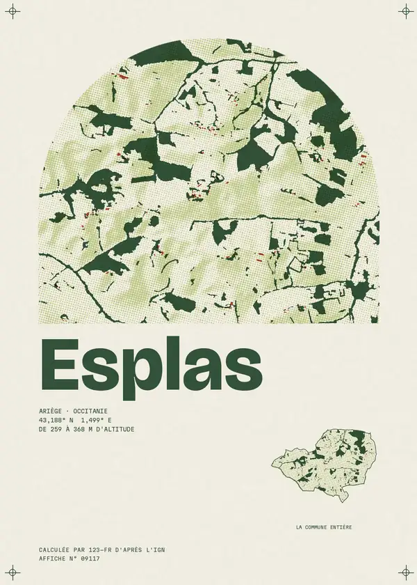 Affiche de Esplas, calculée par 123-fr d'après l'IGN