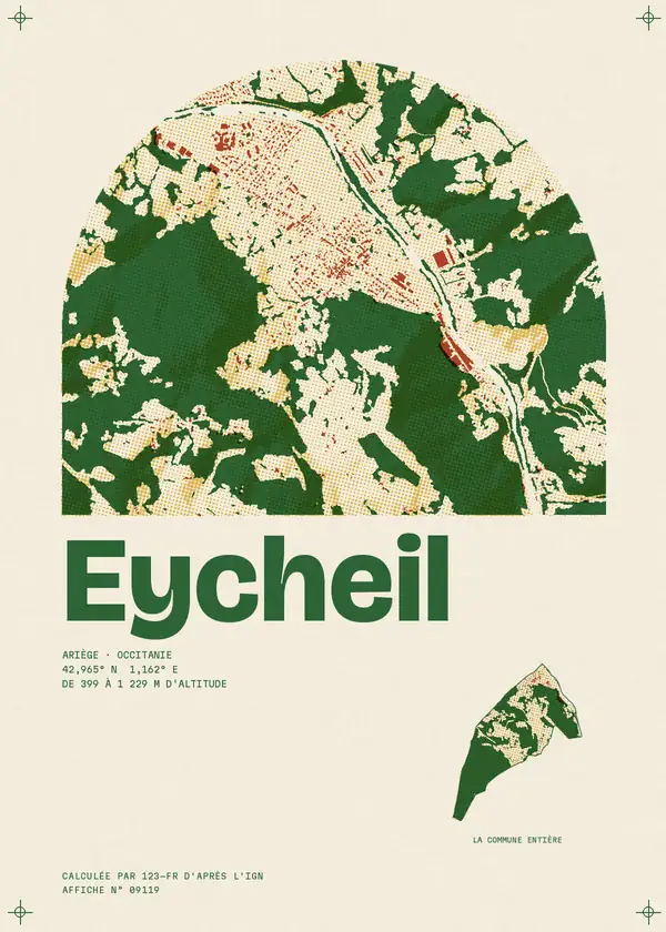 Affiche de Eycheil, calculée par 123-fr d'après l'IGN