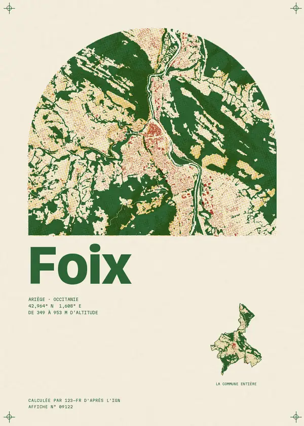 Affiche de Foix, calculée par 123-fr d'après l'IGN