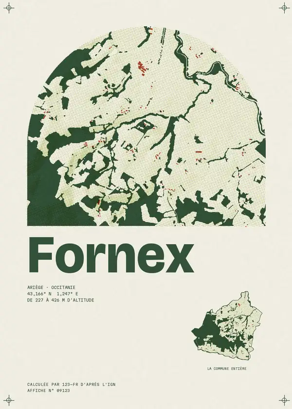Affiche de Fornex, calculée par 123-fr d'après l'IGN