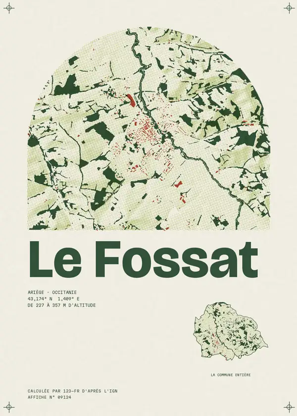 Affiche de Le Fossat, calculée par 123-fr d'après l'IGN