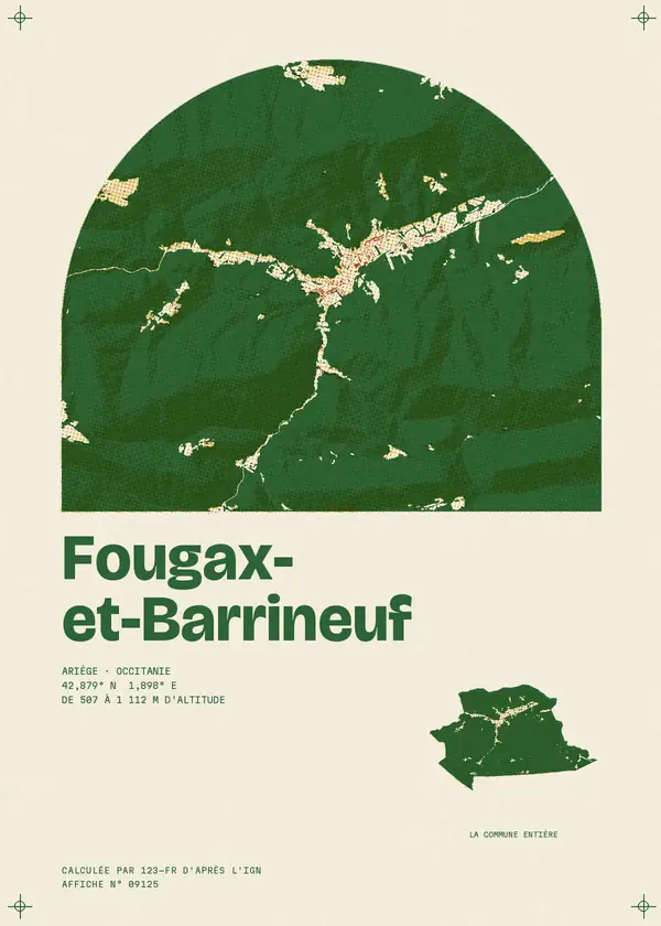 Affiche de Fougax-et-Barrineuf, calculée par 123-fr d'après l'IGN
