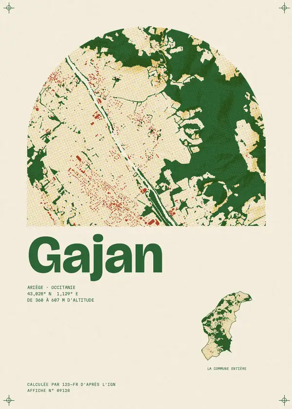 Affiche de Gajan, calculée par 123-fr d'après l'IGN