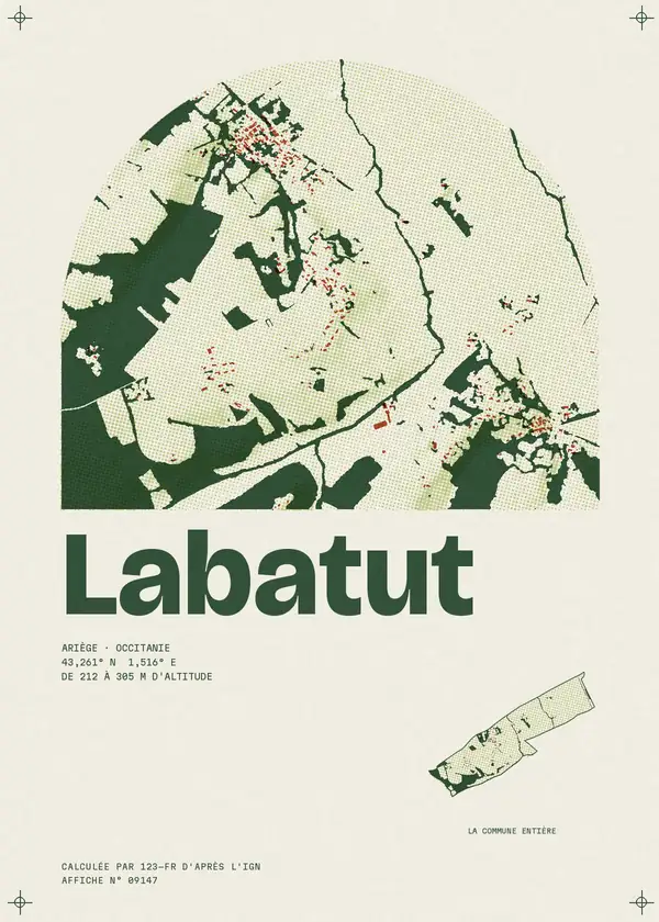 Affiche de Labatut, calculée par 123-fr d'après l'IGN