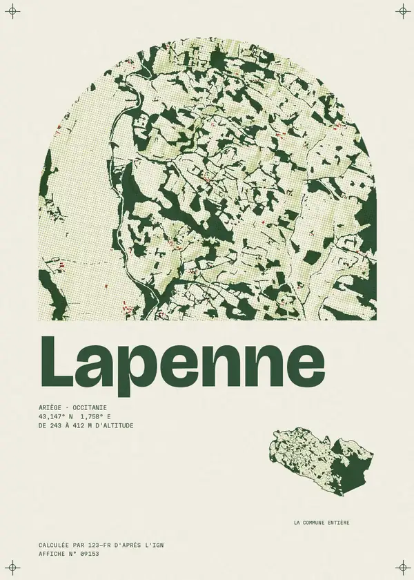 Affiche de Lapenne, calculée par 123-fr d'après l'IGN
