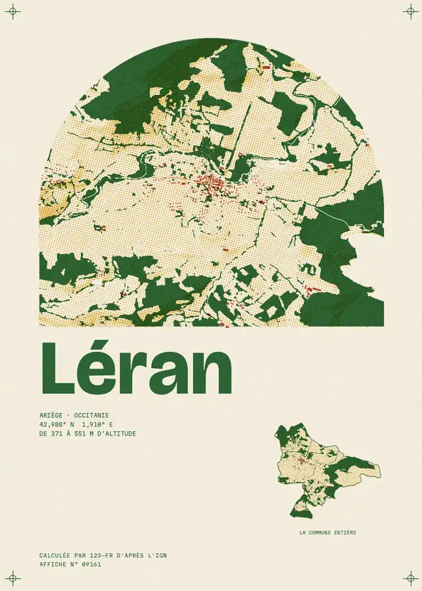 Affiche de Léran, calculée par 123-fr d'après l'IGN