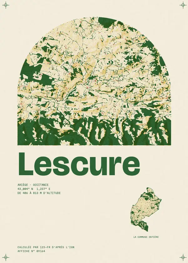 Affiche de Lescure, calculée par 123-fr d'après l'IGN