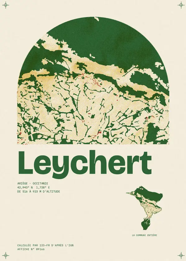 Affiche de Leychert, calculée par 123-fr d'après l'IGN