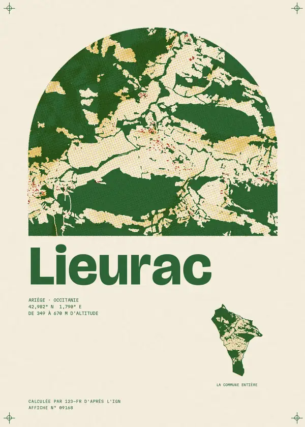 Affiche de Lieurac, calculée par 123-fr d'après l'IGN