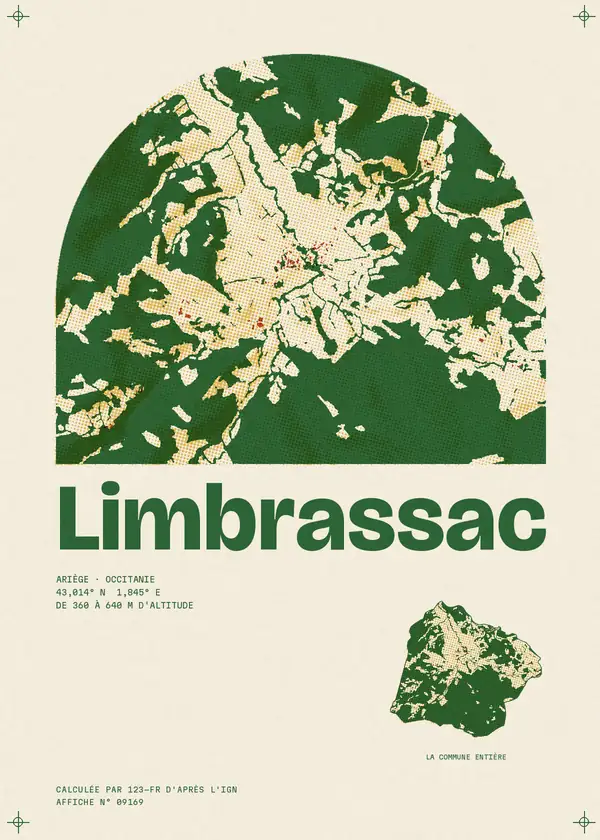 Affiche de Limbrassac, calculée par 123-fr d'après l'IGN