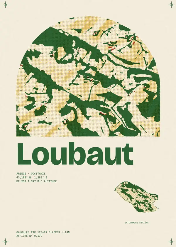 Affiche de Loubaut, calculée par 123-fr d'après l'IGN
