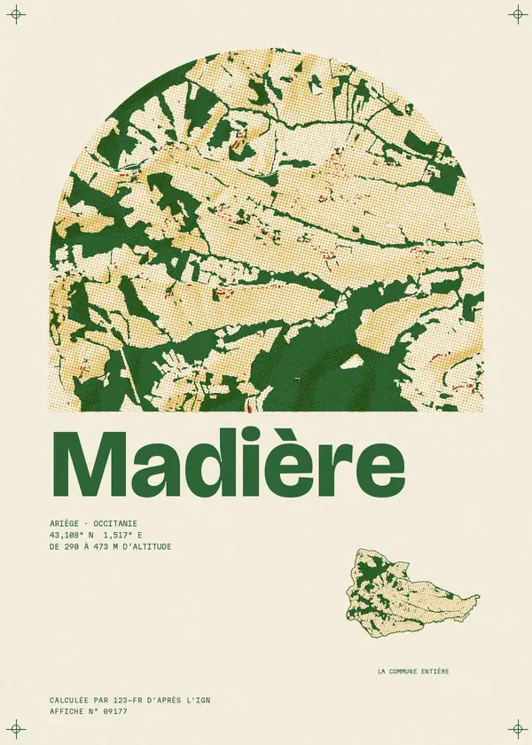 Affiche de Madière, calculée par 123-fr d'après l'IGN