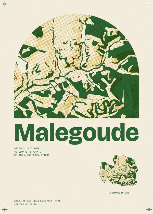 Affiche de Malegoude, calculée par 123-fr d'après l'IGN