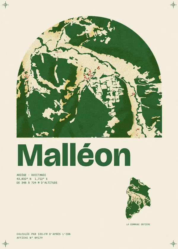 Affiche de Malléon, calculée par 123-fr d'après l'IGN