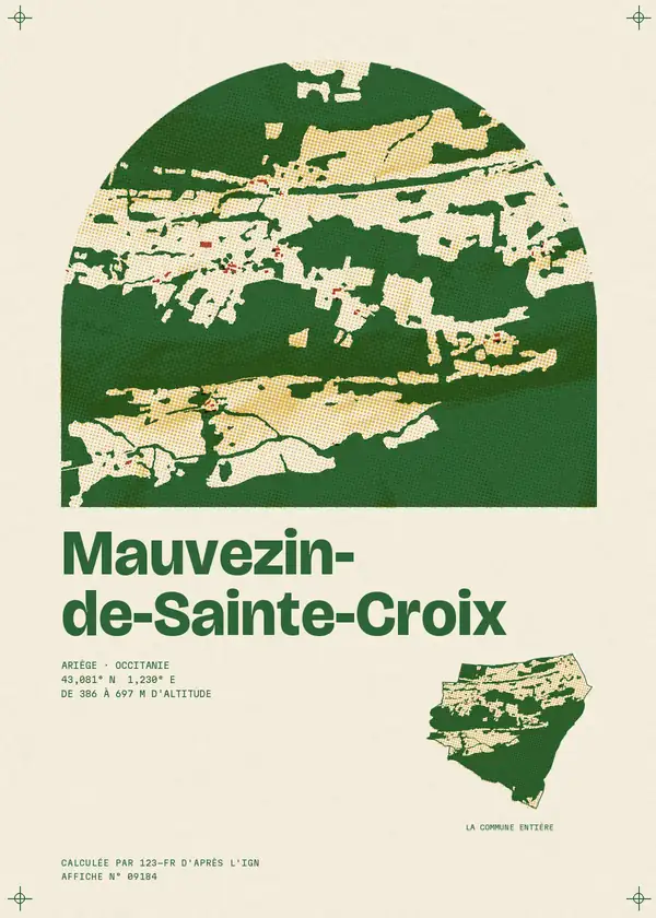 Affiche de Mauvezin-de-Sainte-Croix, calculée par 123-fr d'après l'IGN