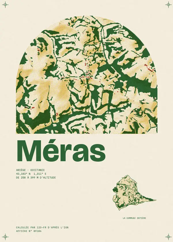Affiche de Méras, calculée par 123-fr d'après l'IGN