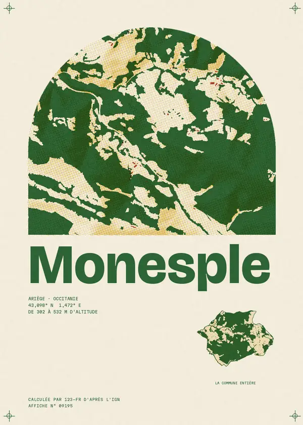 Affiche de Monesple, calculée par 123-fr d'après l'IGN