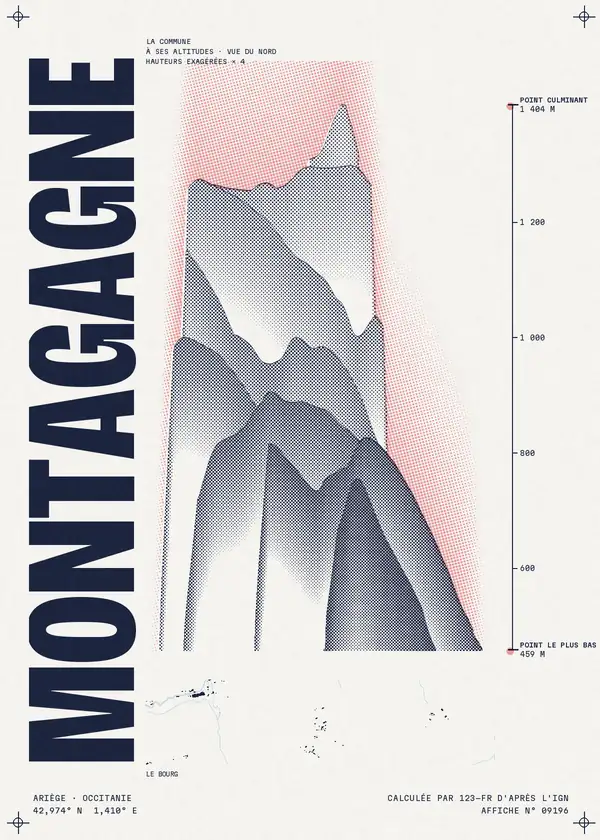 Affiche de Montagagne, calculée par 123-fr d'après l'IGN