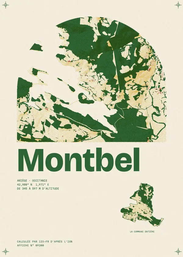 Affiche de Montbel, calculée par 123-fr d'après l'IGN