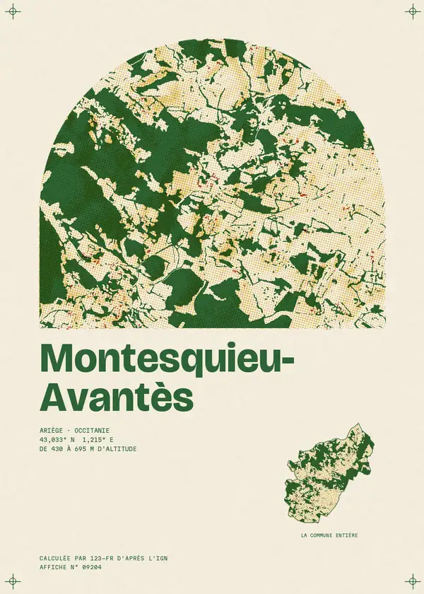 Affiche de Montesquieu-Avantès, calculée par 123-fr d'après l'IGN