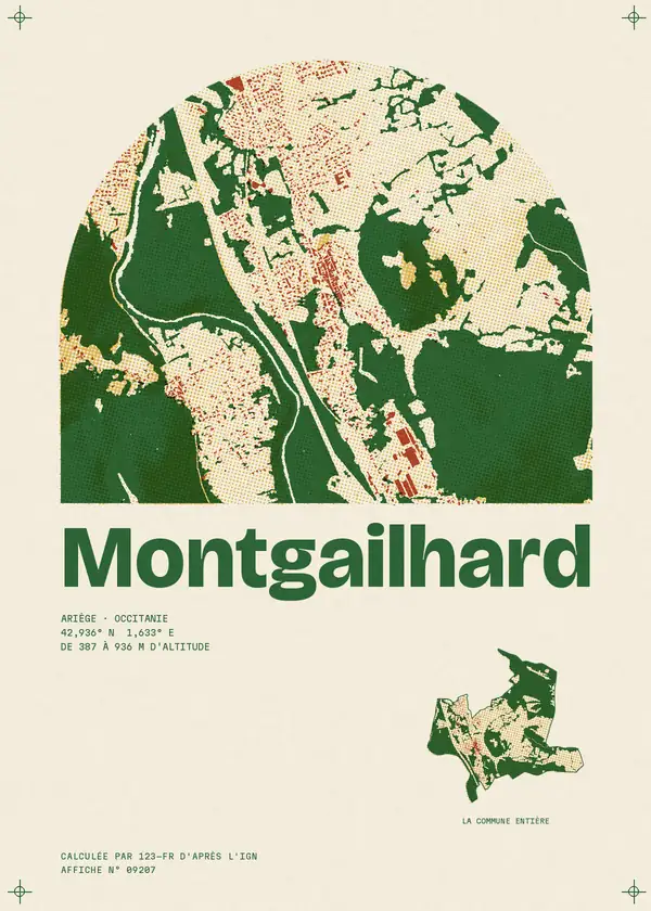 Affiche de Montgailhard, calculée par 123-fr d'après l'IGN