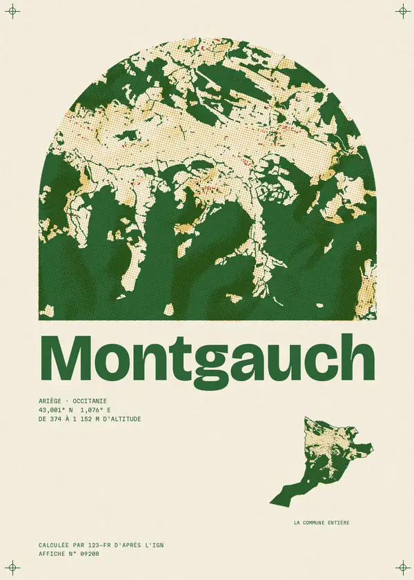 Affiche de Montgauch, calculée par 123-fr d'après l'IGN