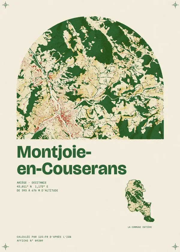 Affiche de Montjoie-en-Couserans, calculée par 123-fr d'après l'IGN