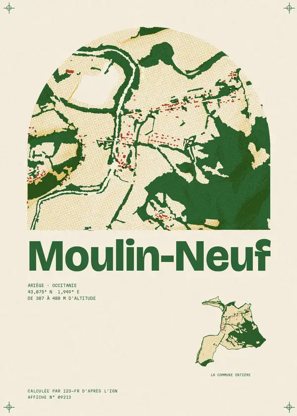 Affiche de Moulin-Neuf, calculée par 123-fr d'après l'IGN