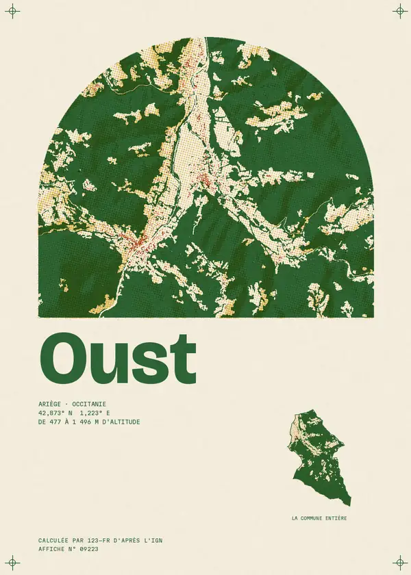 Affiche de Oust, calculée par 123-fr d'après l'IGN