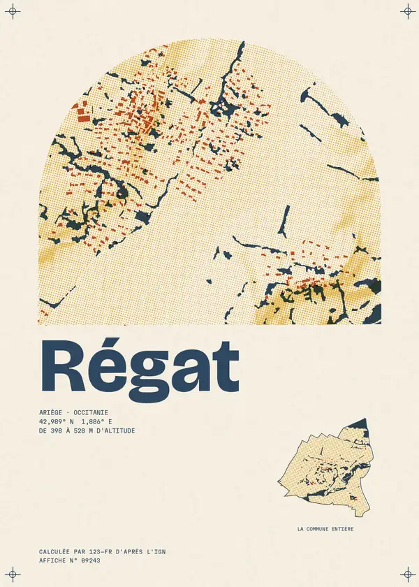 Affiche de Régat, calculée par 123-fr d'après l'IGN