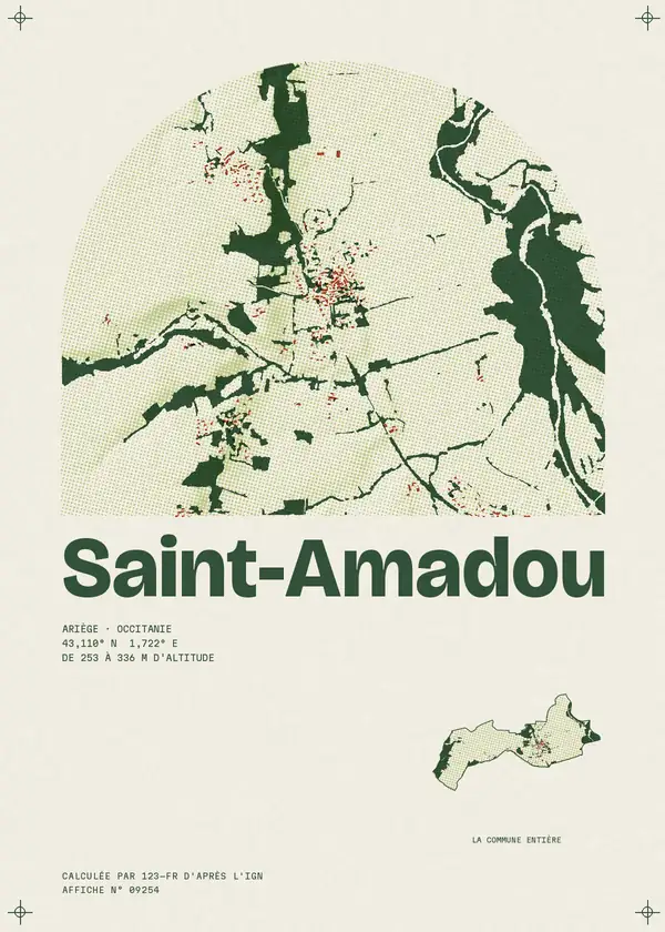 Affiche de Saint-Amadou, calculée par 123-fr d'après l'IGN