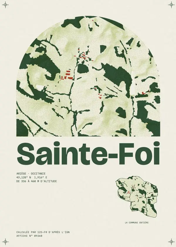 Affiche de Sainte-Foi, calculée par 123-fr d'après l'IGN