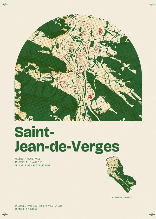 Affiche de Saint-Jean-de-Verges, calculée par 123-fr d'après l'IGN