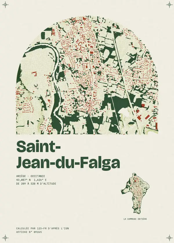 Affiche de Saint-Jean-du-Falga, calculée par 123-fr d'après l'IGN