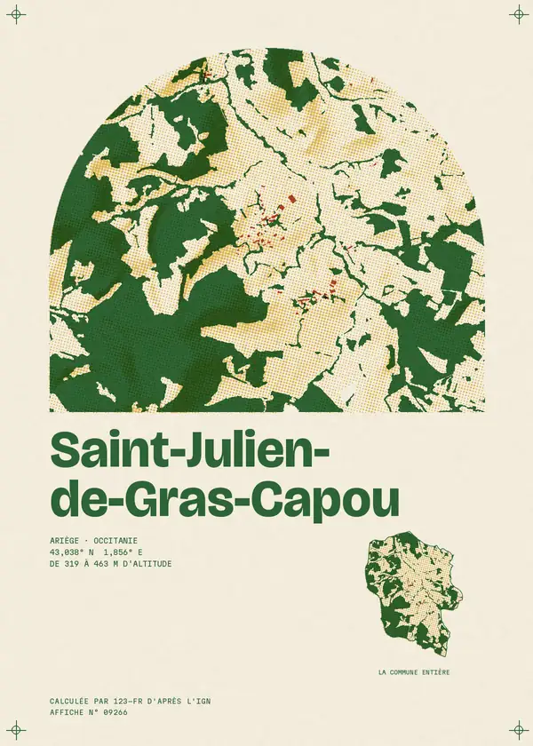 Affiche de Saint-Julien-de-Gras-Capou, calculée par 123-fr d'après l'IGN
